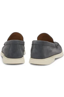 Loafer aus Veloursleder mit geprägtem Logo