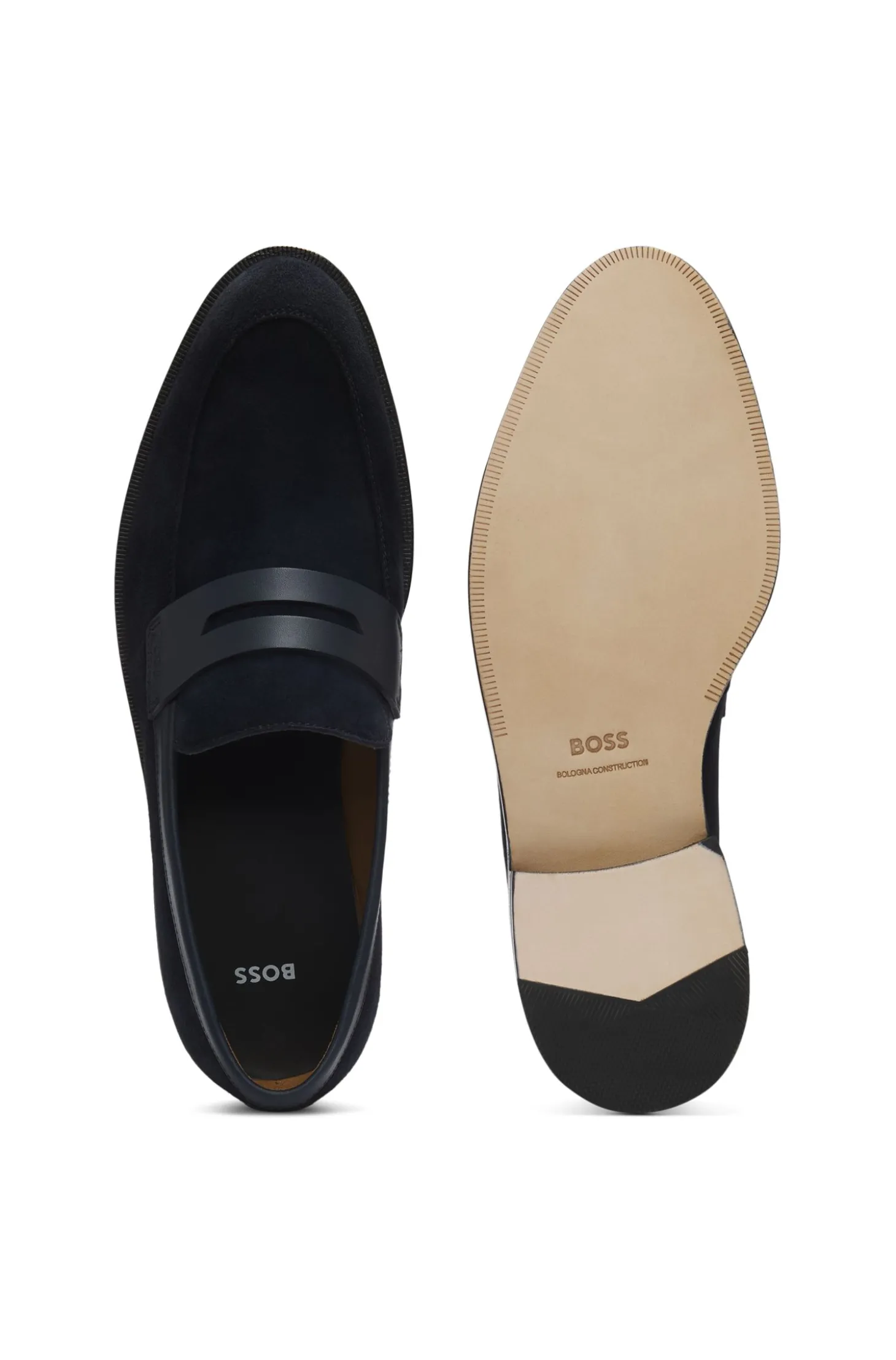 Loafer aus Veloursleder mit Leder-Details