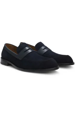 Loafer aus Veloursleder mit Leder-Details