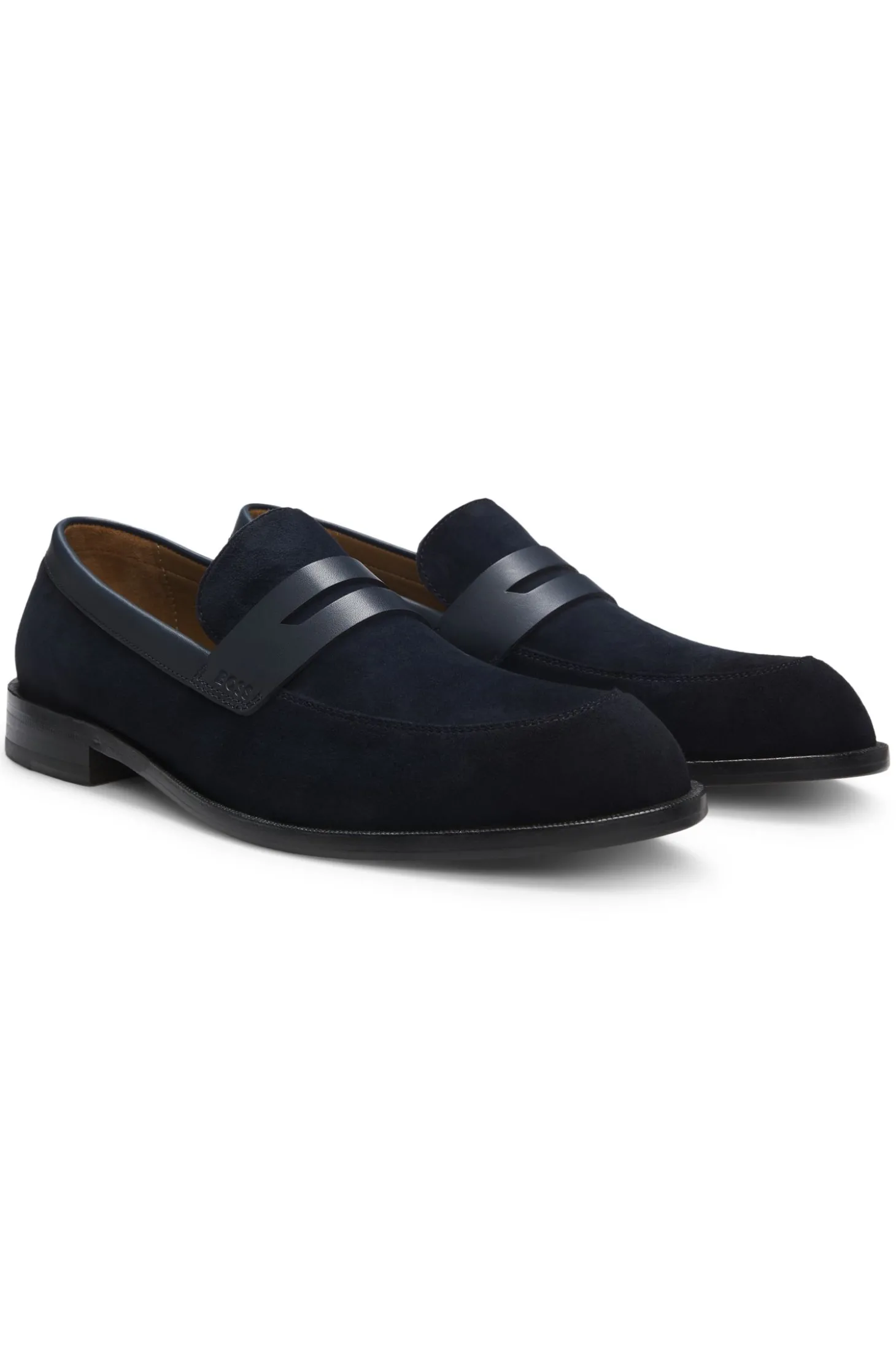 Loafer aus Veloursleder mit Leder-Details