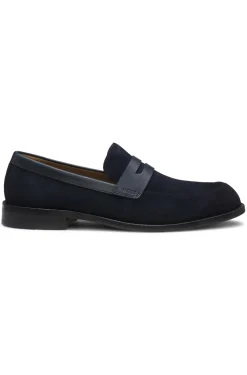 Loafer aus Veloursleder mit Leder-Details