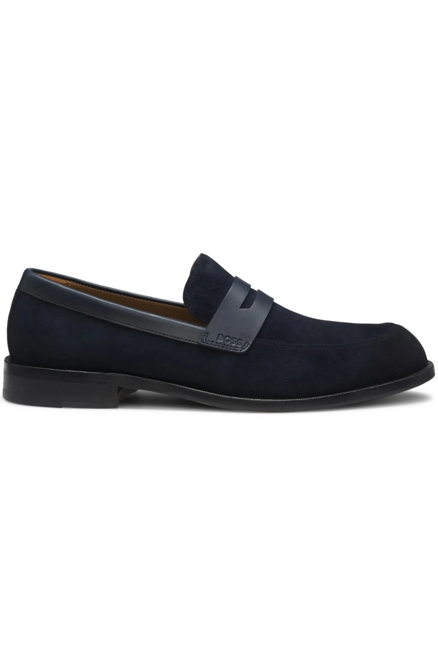 Loafer aus Veloursleder mit Leder-Details