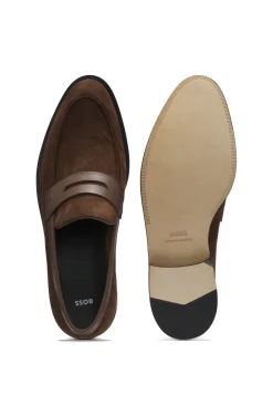 Loafer aus Veloursleder mit Leder-Details