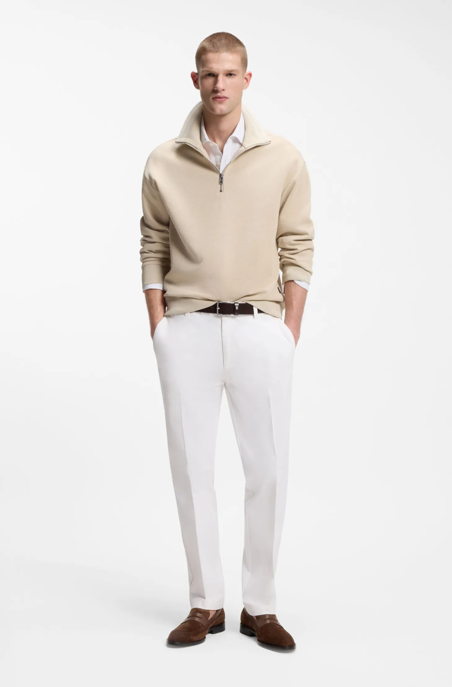 Loafer aus Veloursleder mit Leder-Details
