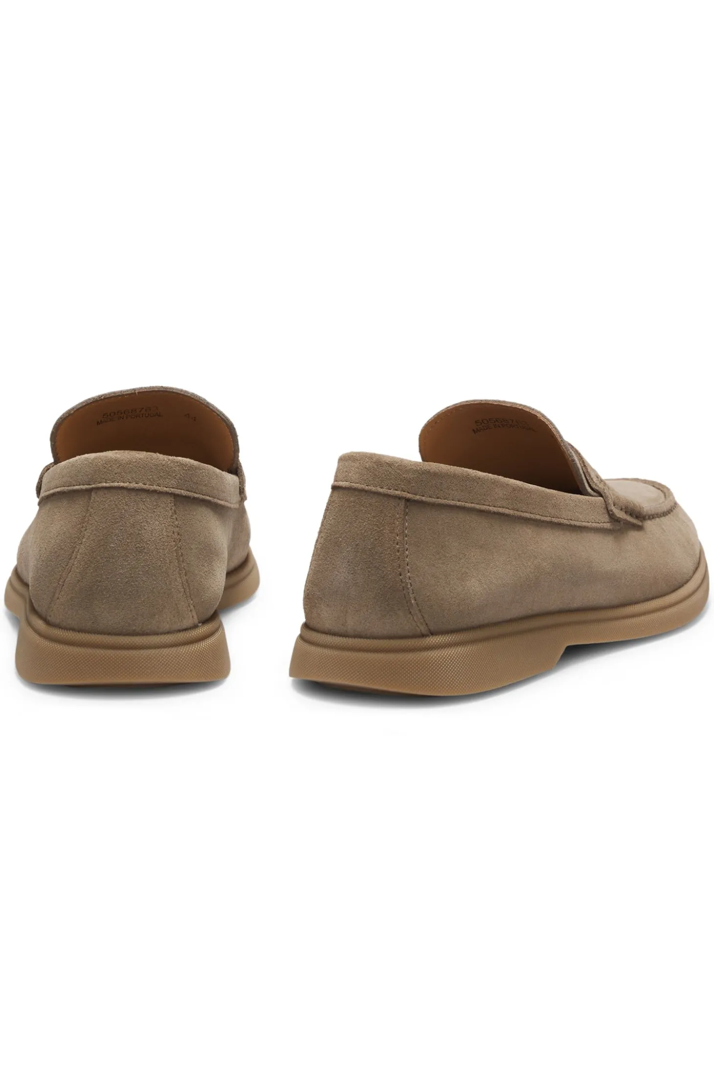 Loafer aus Veloursleder mit Pennyloafer-Besatz und Logo