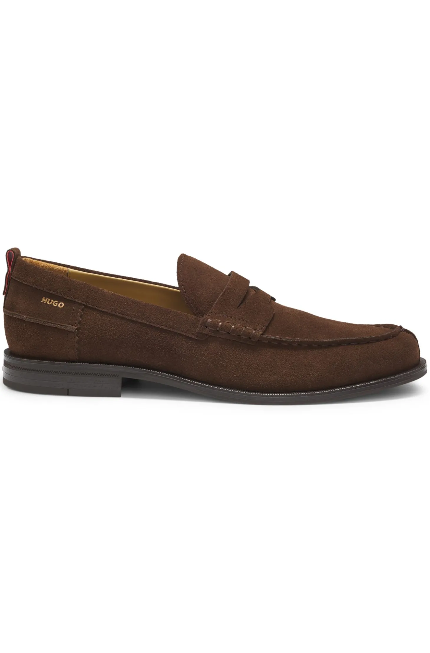 Loafer aus Veloursleder mit Pennyloafer-Besatz