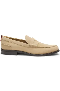 Loafer aus Veloursleder mit Pennyloafer-Besatz