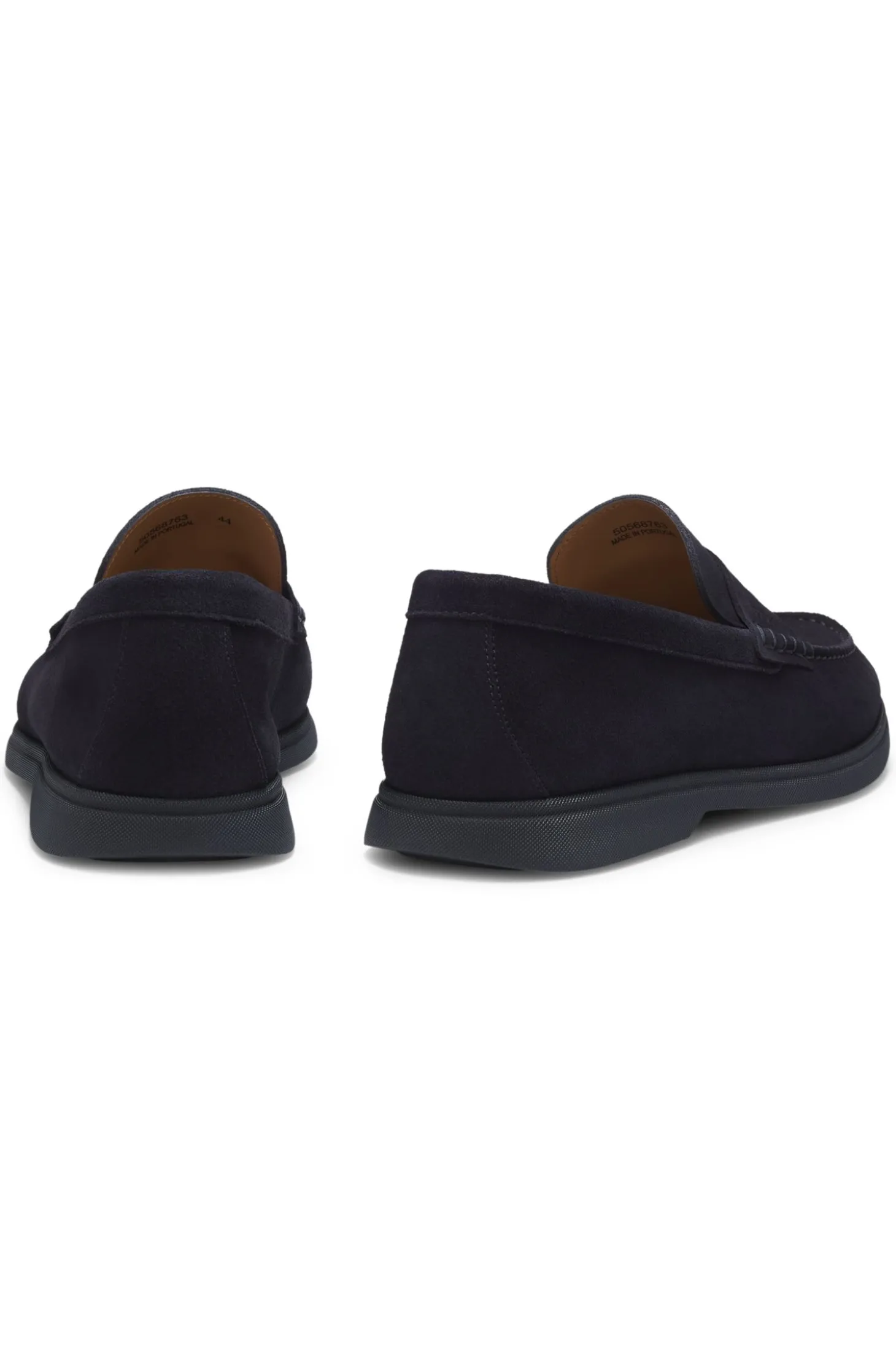 Loafer aus Veloursleder mit Pennyloafer-Besatz und Logo