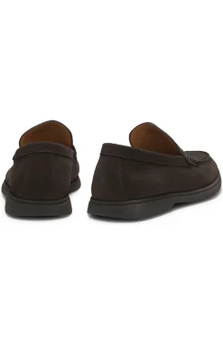 Loafer aus Veloursleder mit Pennyloafer-Besatz und Logo