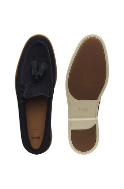 Loafer aus Veloursleder mit Quasten