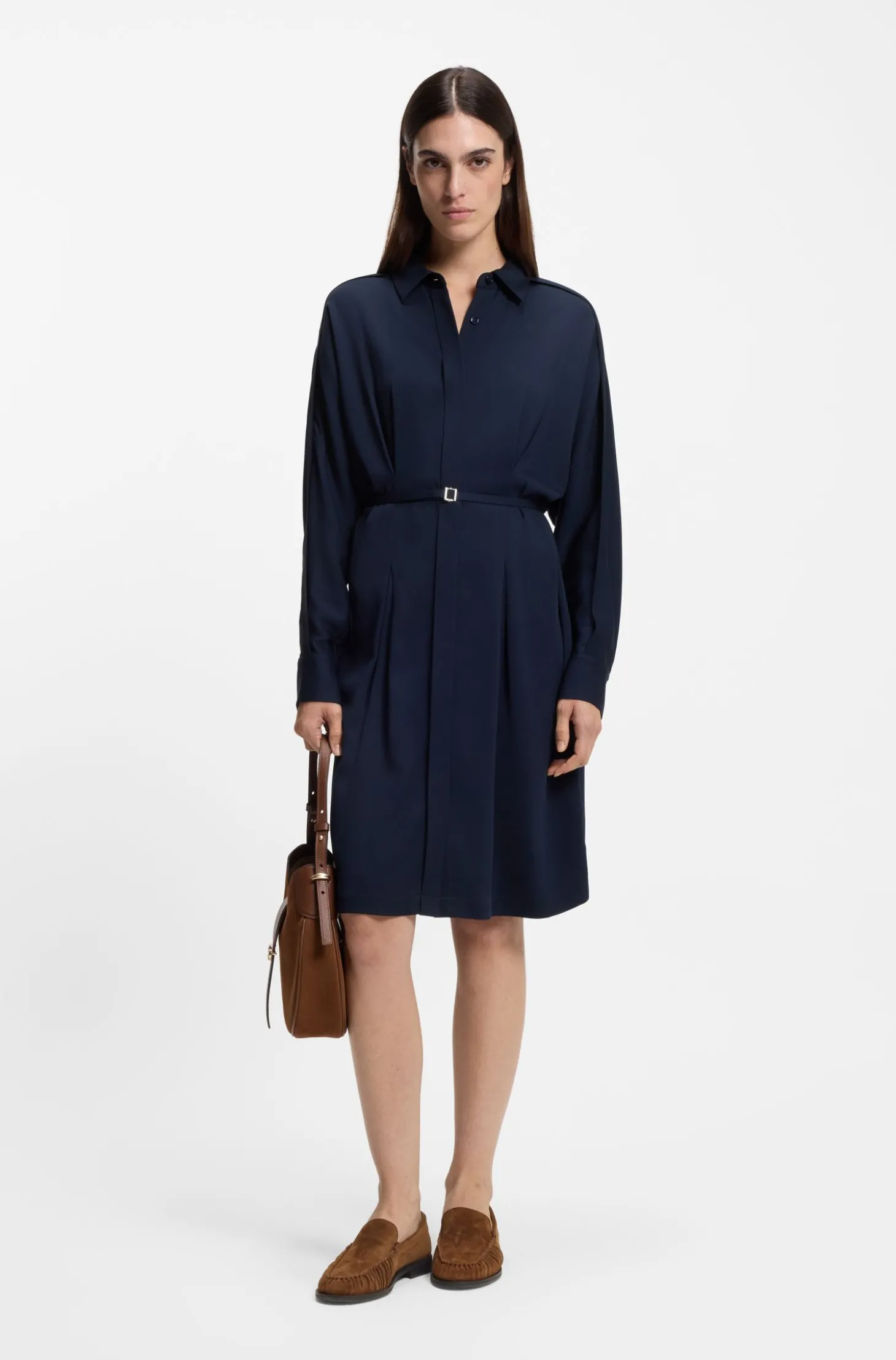 Loafer aus Veloursleder mit Raffungen