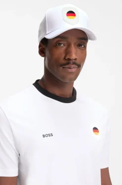 Logo-Cap aus glänzendem Twill mit Landesflaggen-Badge