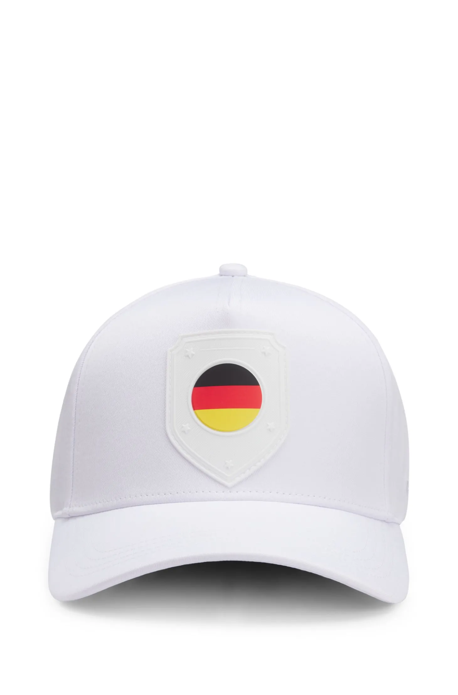 Logo-Cap aus glänzendem Twill mit Landesflaggen-Badge