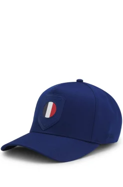 Logo-Cap aus glänzendem Twill mit Landesflaggen-Badge