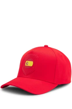 Logo-Cap aus glänzendem Twill mit Landesflaggen-Badge