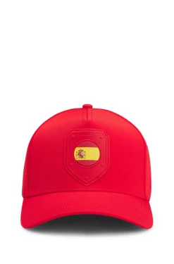 Logo-Cap aus glänzendem Twill mit Landesflaggen-Badge