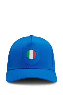 Logo-Cap aus glänzendem Twill mit Landesflaggen-Badge