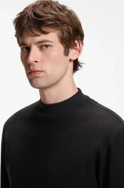 Longsleeve aus Baumwolle mit Stehkragen