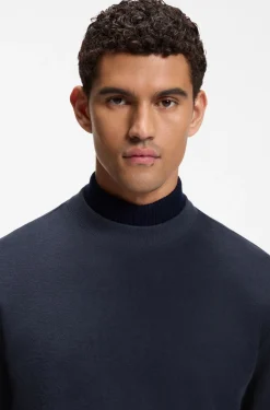 Longsleeve aus Baumwolle mit Stehkragen