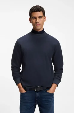 Longsleeve aus Baumwolle mit Stehkragen