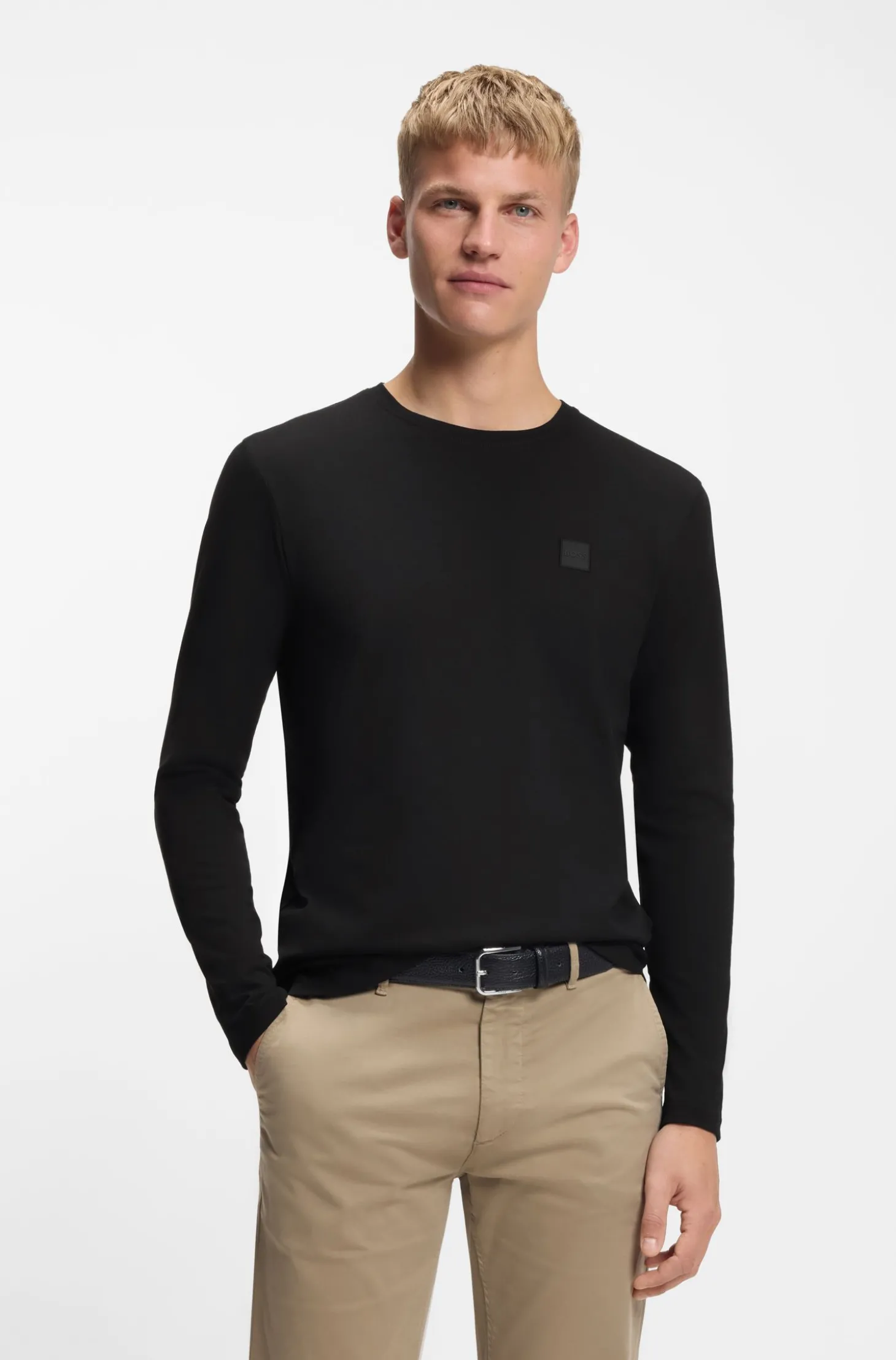 Longsleeve aus Baumwolle mit Logo-Patch