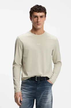 Longsleeve aus Stretch-Baumwolle mit Logo-Print