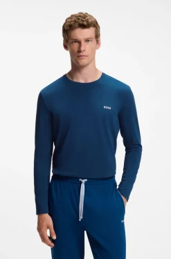 Longsleeve aus Stretch-Baumwolle mit Logo-Stickerei