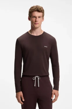 Longsleeve aus Stretch-Baumwolle mit Logo-Stickerei