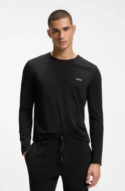 Longsleeve aus Stretch-Baumwolle mit Logo-Stickerei