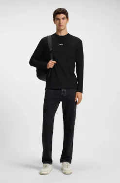 Longsleeve aus Stretch-Baumwolle mit Logo-Print