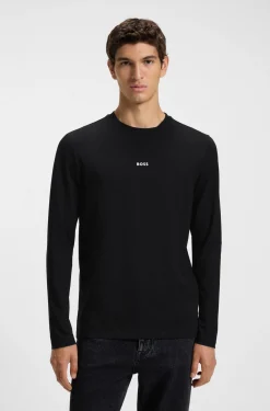 Longsleeve aus Stretch-Baumwolle mit Logo-Print