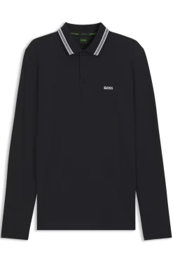 Longsleeve-Poloshirt aus Baumwoll-Piqué