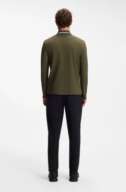 Longsleeve-Poloshirt aus Baumwoll-Piqué