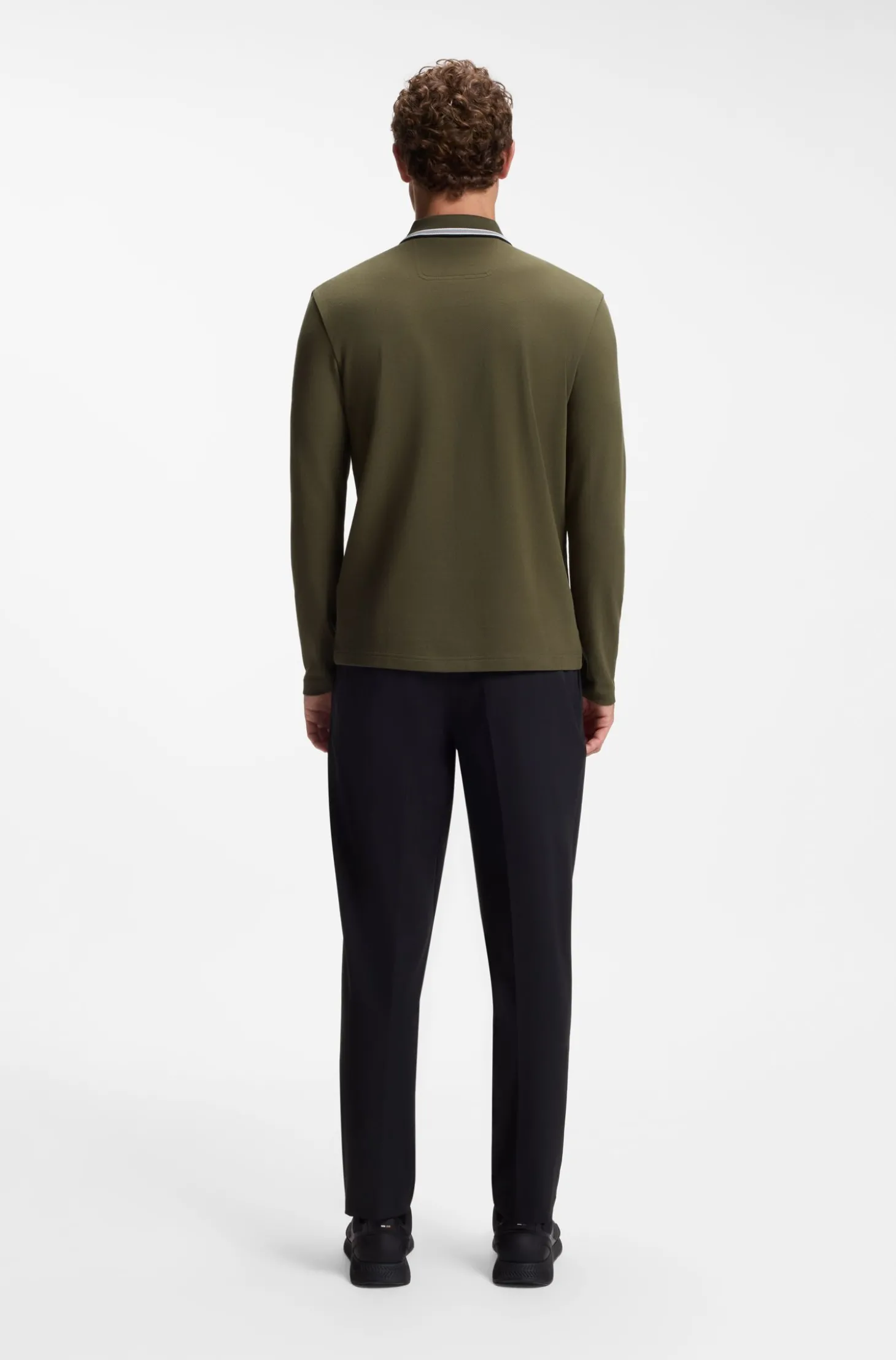 Longsleeve-Poloshirt aus Baumwoll-Piqué