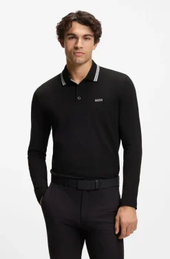 Longsleeve-Poloshirt aus Baumwoll-Piqué