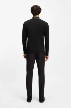 Longsleeve-Poloshirt aus Baumwoll-Piqué