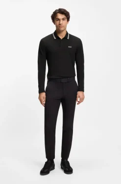 Longsleeve-Poloshirt aus Baumwoll-Piqué