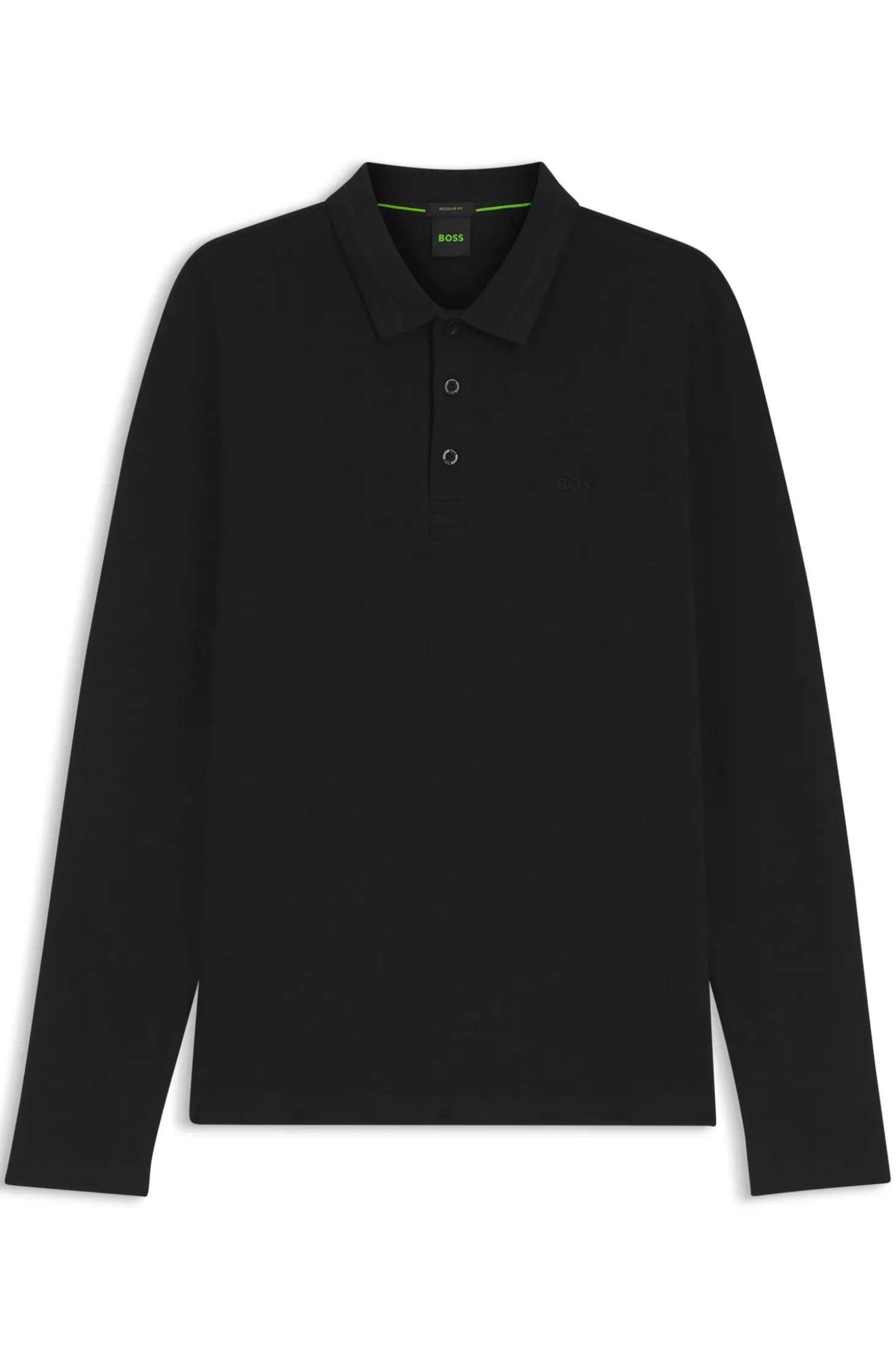 Longsleeve-Poloshirt aus Baumwoll-Piqué