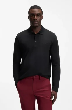 Longsleeve-Poloshirt aus Baumwoll-Piqué