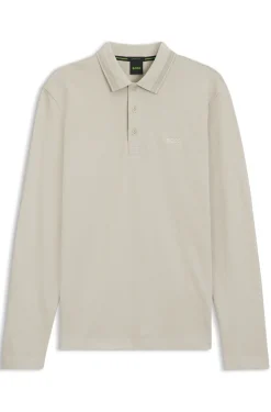 Longsleeve-Poloshirt aus Baumwoll-Piqué