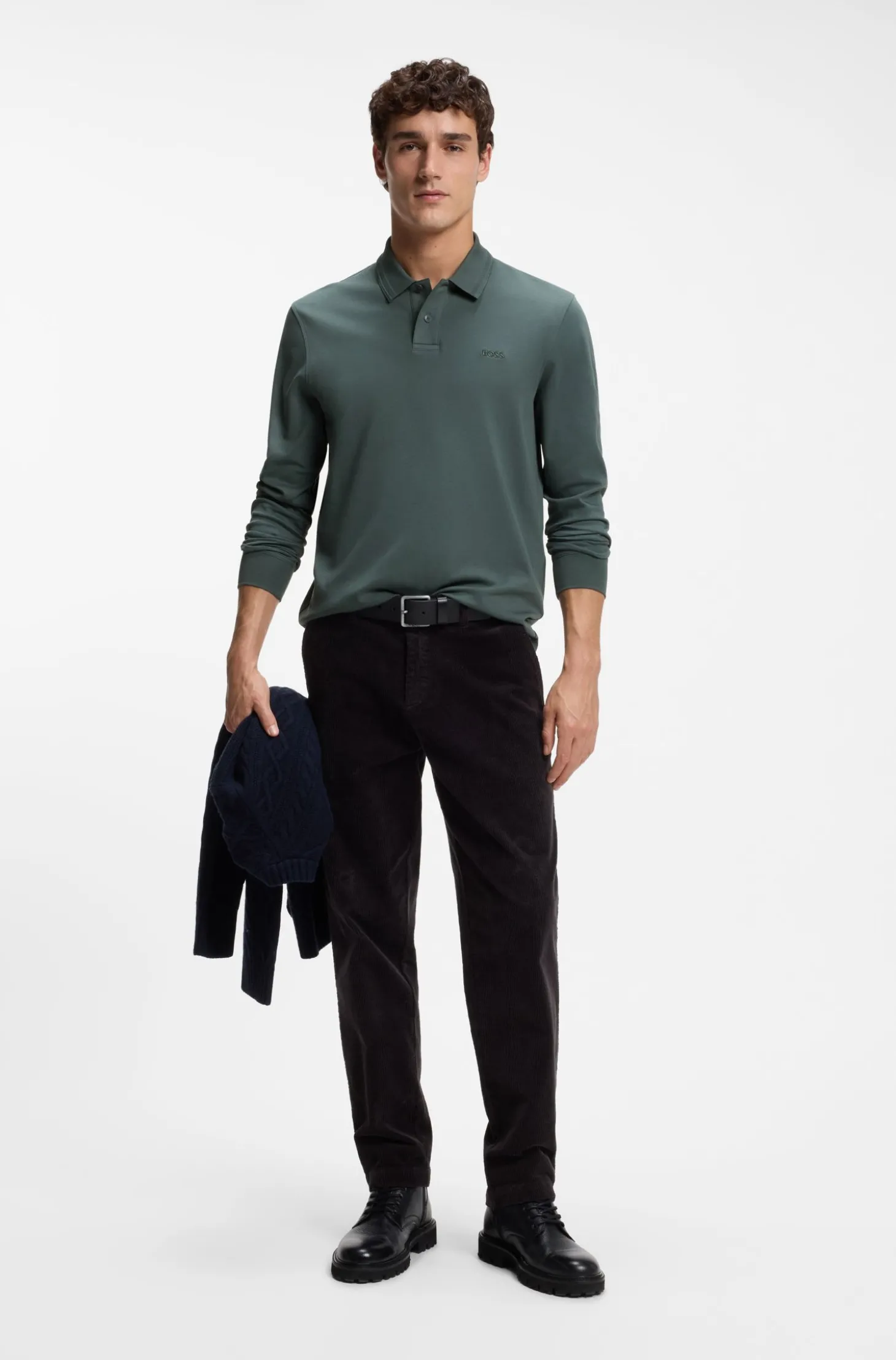 Longsleeve-Poloshirt aus Baumwolle mit Logo-Detail