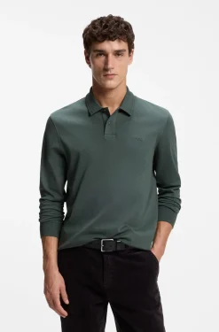 Longsleeve-Poloshirt aus Baumwolle mit Logo-Detail