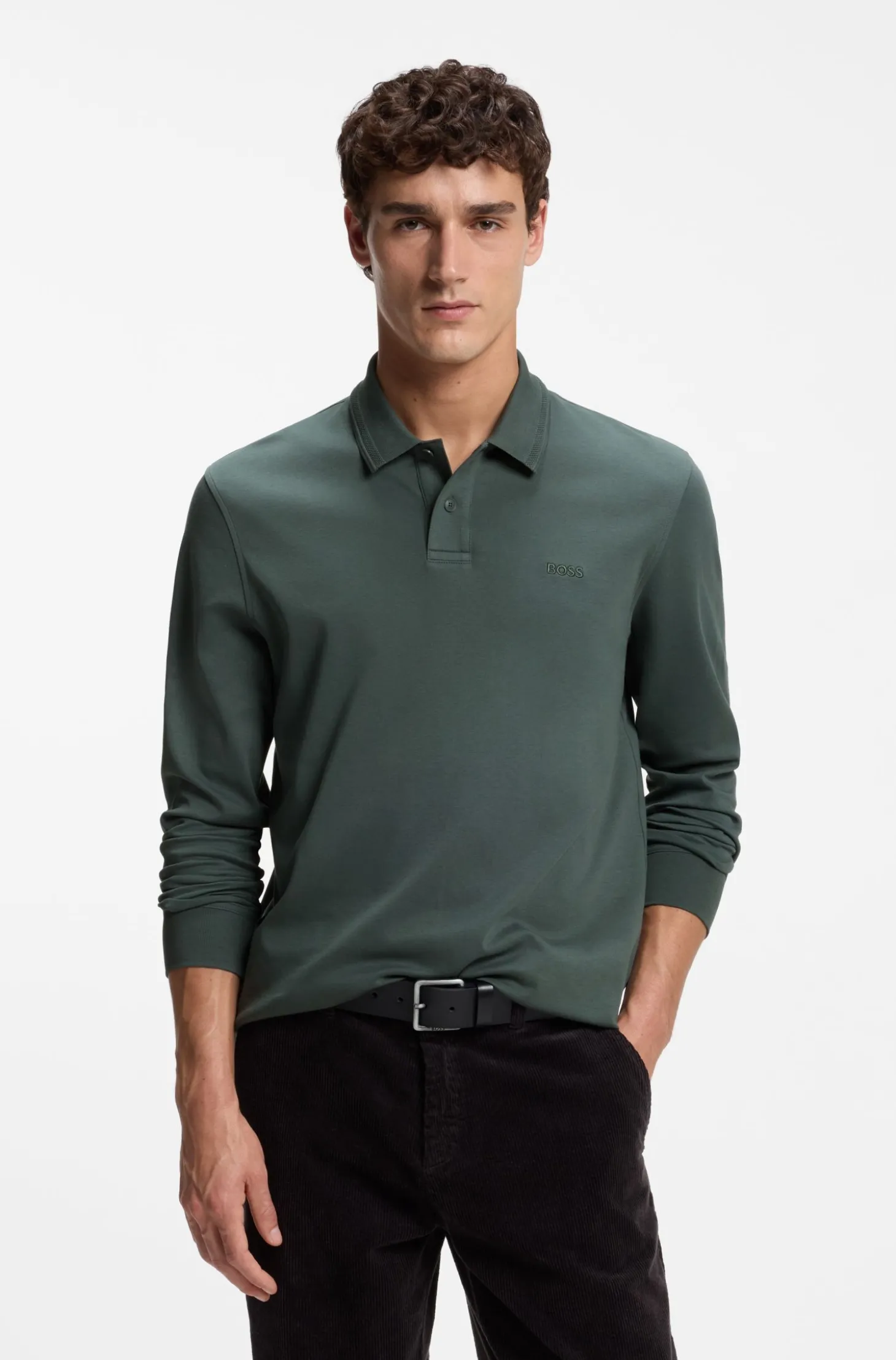 Longsleeve-Poloshirt aus Baumwolle mit Logo-Detail