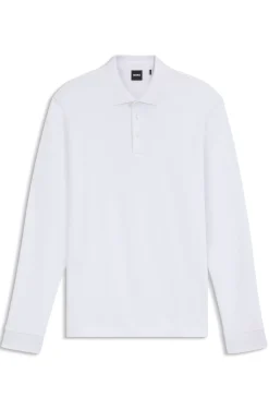 Longsleeve-Poloshirt aus Interlock-Baumwolle mit Logo