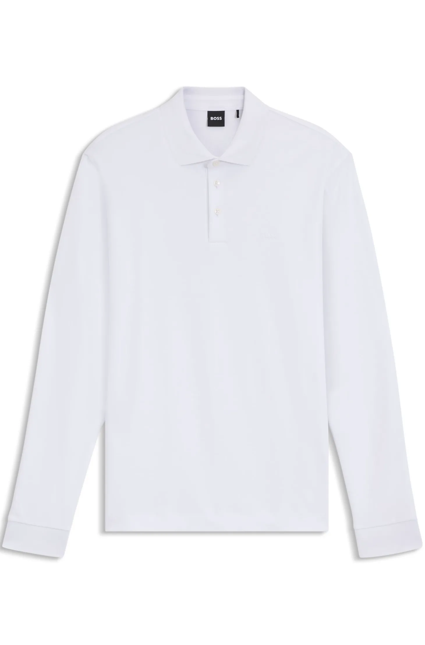 Longsleeve-Poloshirt aus Interlock-Baumwolle mit Logo