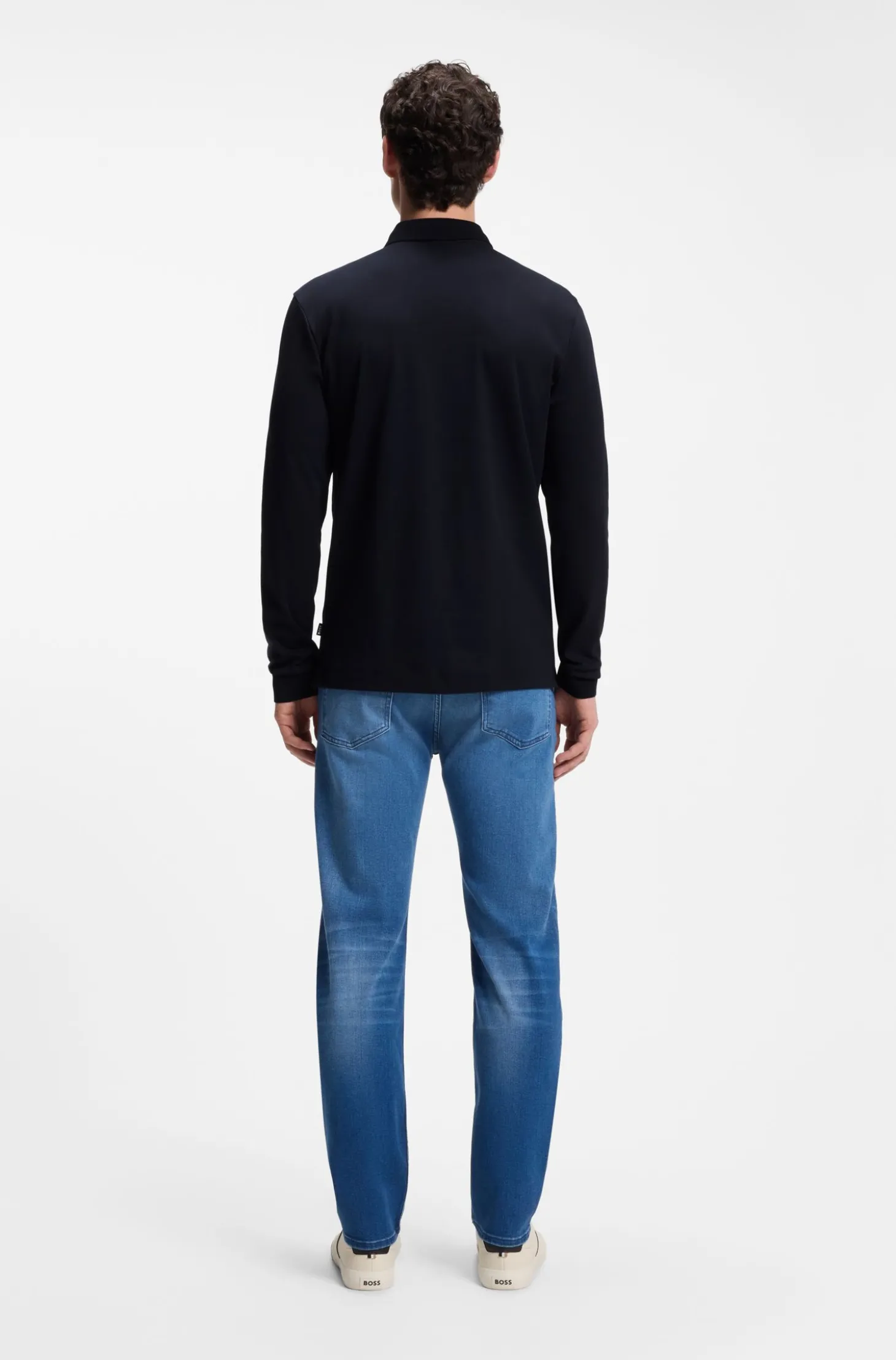 Longsleeve-Poloshirt aus Interlock-Baumwolle mit Logo