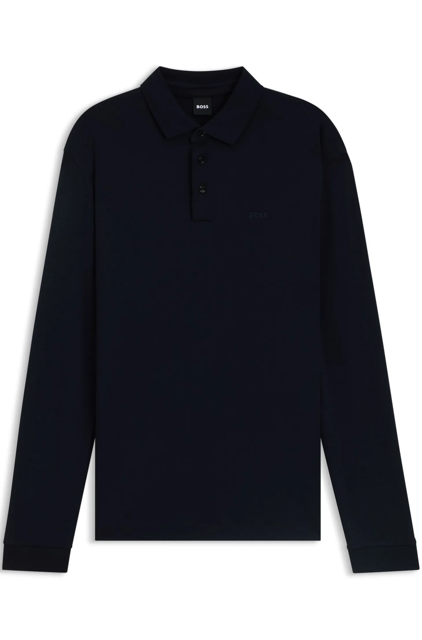 Longsleeve-Poloshirt aus Interlock-Baumwolle mit Logo