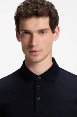 Longsleeve-Poloshirt aus Interlock-Baumwolle mit Logo
