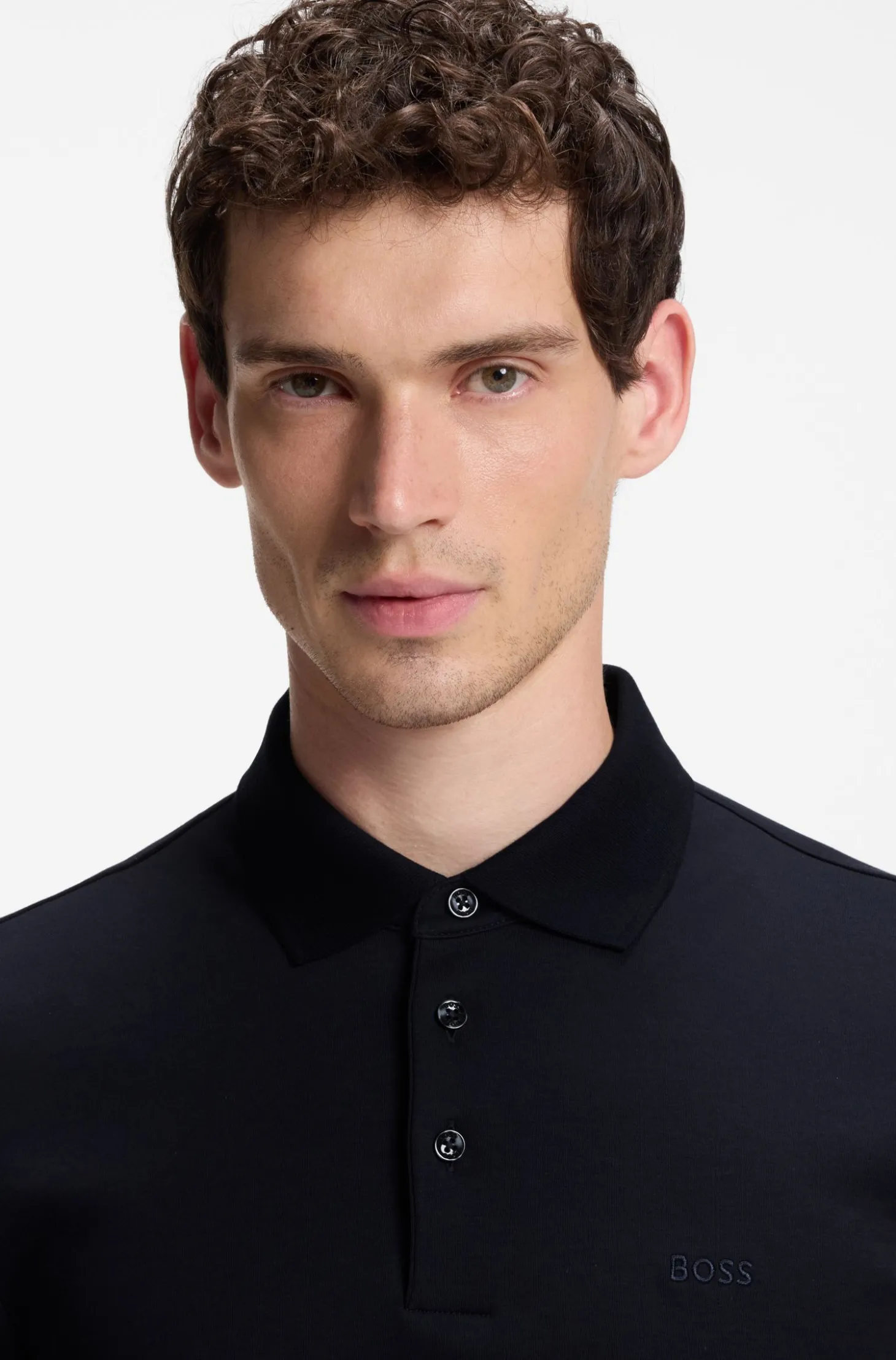Longsleeve-Poloshirt aus Interlock-Baumwolle mit Logo
