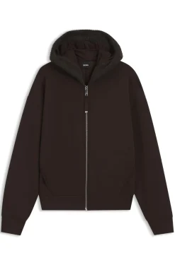 Loose-Fit Hoodie aus Scuba-Jersey mit Reißverschluss